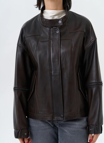 Женская куртка из натуральной кожи фото