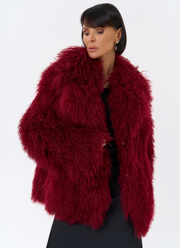 Красная шуба из ламы