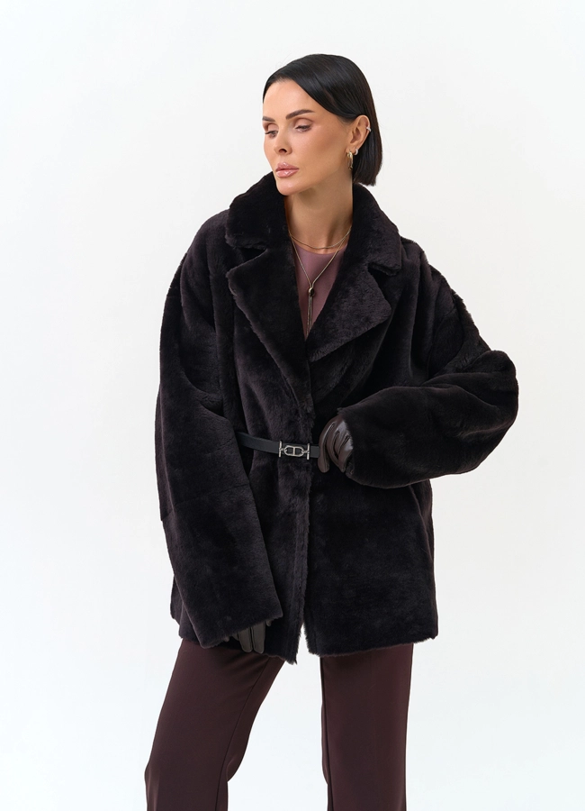 Женская дубленка с английским воротником модель № 34196 универмаг малина фото