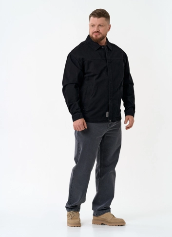 Мужская джинсовая куртка черного цвета