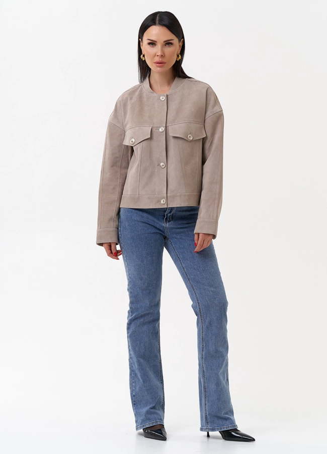 Светлая куртка из замши модель № 29927 универмаг малина