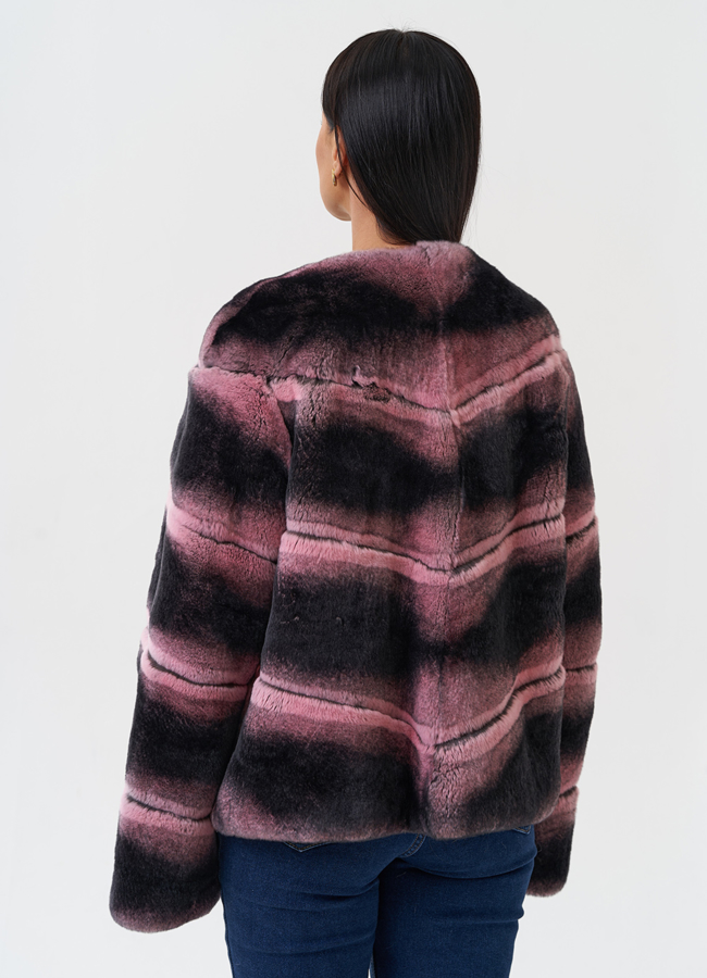 Короткая шуба из меха кролика модель № 28899 в кредит