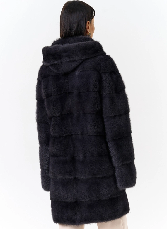 Норковая шуба трансформер с капюшоном