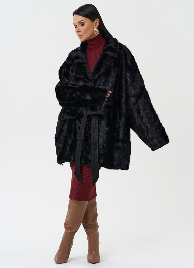 Шуба из меха норки с английским воротником модель № 28587 универмаг малина