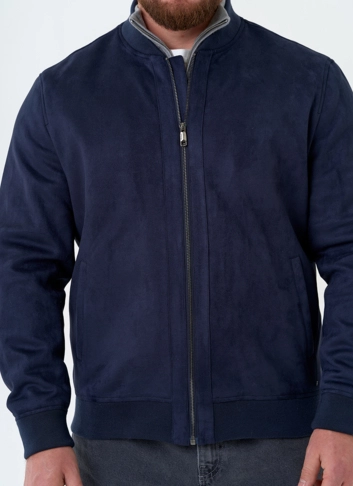 Мужская куртка бомбер из эко замши