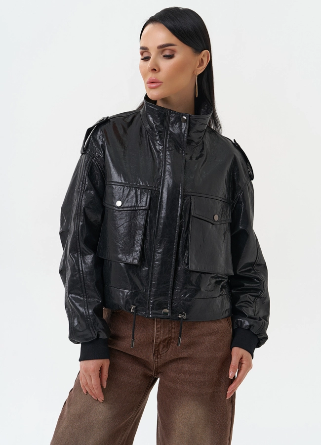 Женская куртка бомбер из натуральной кожи модель № 30096 универмаг малина фото