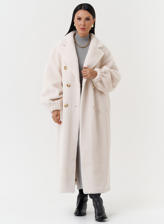 Двубортное пальто из шерсти