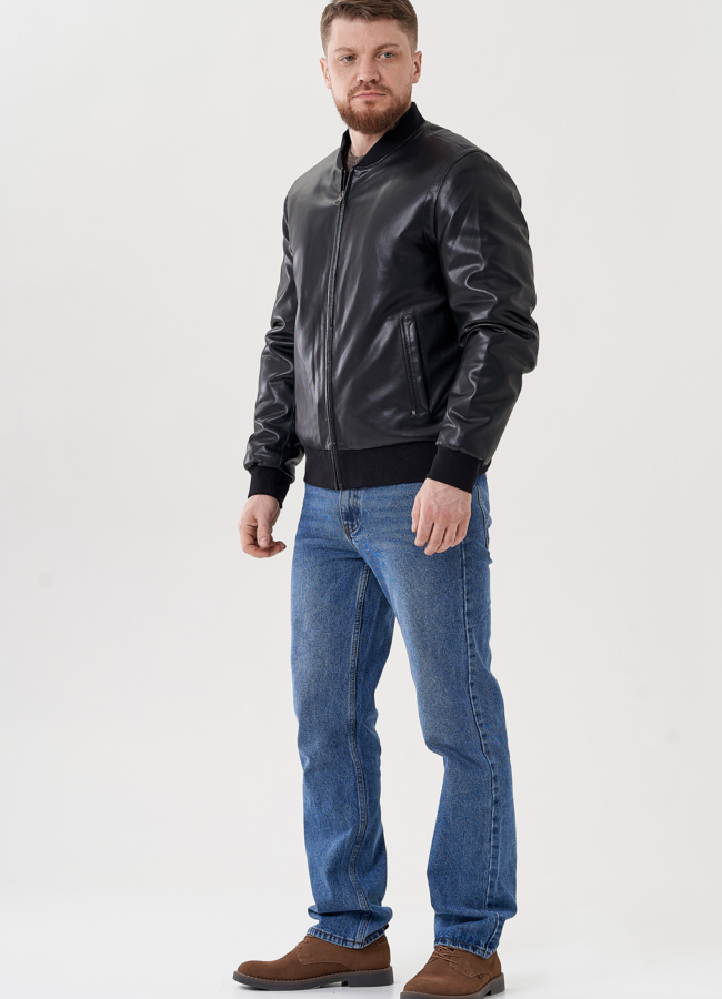 Куртка бомбер черного цвета  модель № 24467 универмаг малина