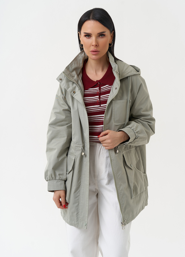 Ветровка женская с капюшоном модель № 30456 универмаг малина