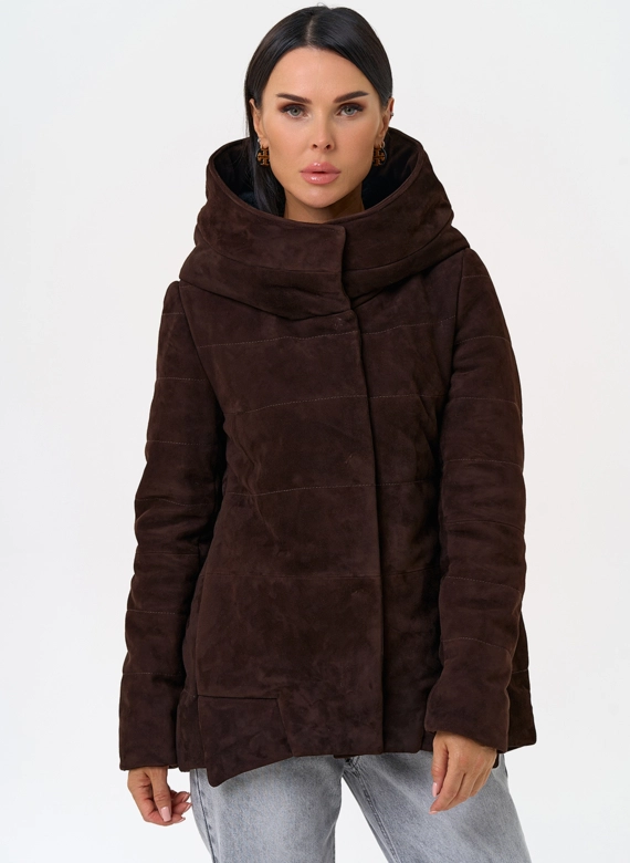 Куртка с капюшоном из натуральной замши