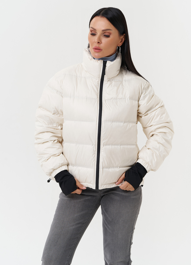 Двойная утепленная куртка с капюшоном модель № 28816 универмаг малина