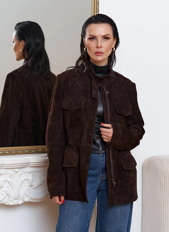 Замшевая куртка сафари