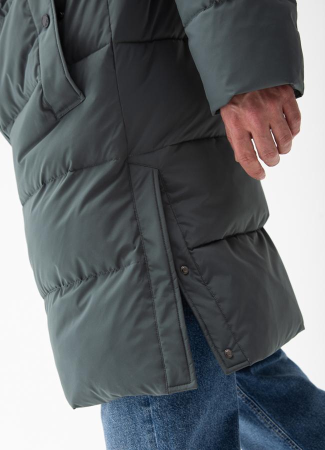 Мужской пуховик с капюшоном  модель № 27993 универмаг малина