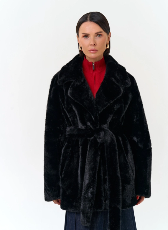 Женское пальто из эко меха