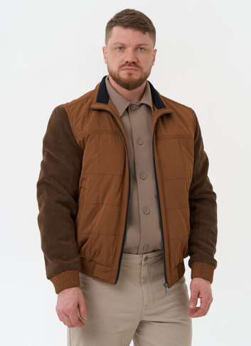 Мужская куртка бомбер коричневого цвета