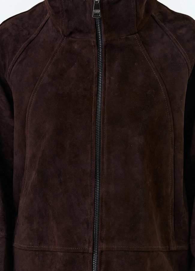 Женская куртка из натуральной замши с капюшоном модель № 32674 универмаг малина